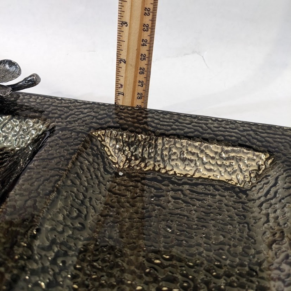 Michael Aram Black Orchid Triple Compartment Hammered Serving Tray 18" x 7.25" - Picture 11 of 15